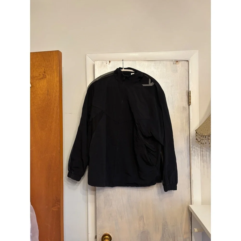 Alo Yoga‎ Black Mesh Panel Track Jacket Full Zip Athletic Lightweight Xs S